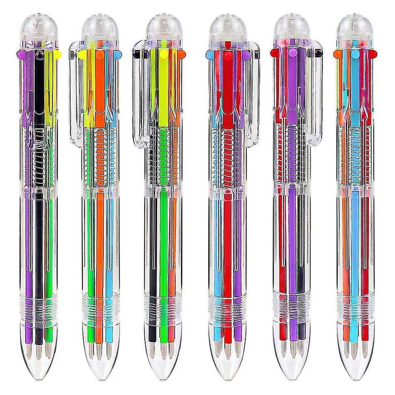 24 Pack 0.5mm 6-in-1 Multicolor Ballpoint Pen, for Students Kids Gift