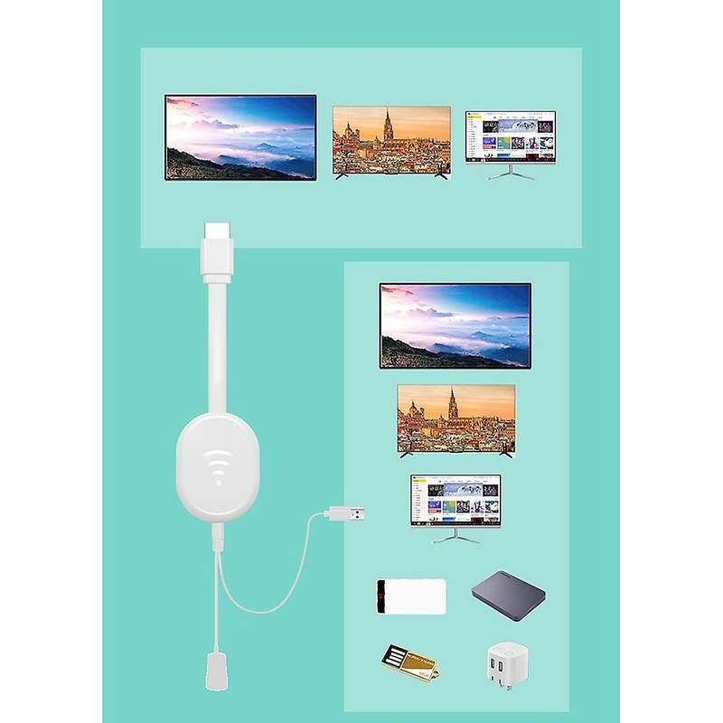 E38 Tv Stick Adapter Wifi Display Dongle Receiver for Miracast-white