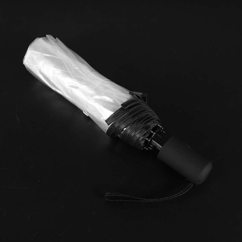 Transparent Umbrella Automatic Umbrella Compact Folding,transparent + Black Border