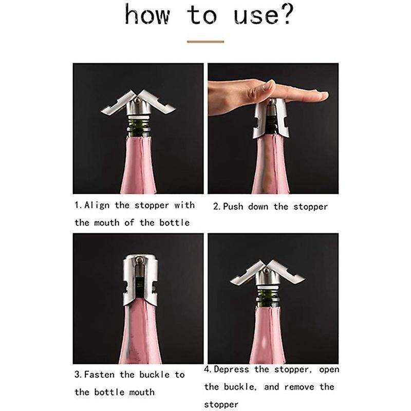 6pcs Stainless Steel Champagne Wine Bottle Stopper Wine Champagne Cap