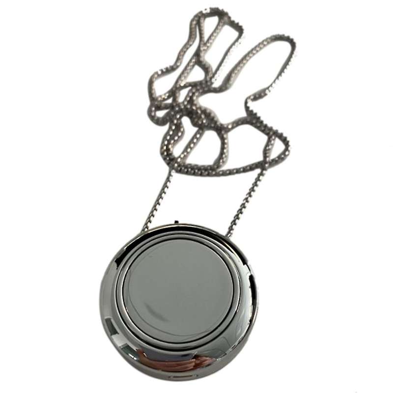 Wearable Air Purifier Usb Portable Personal Necklace Negative Silver