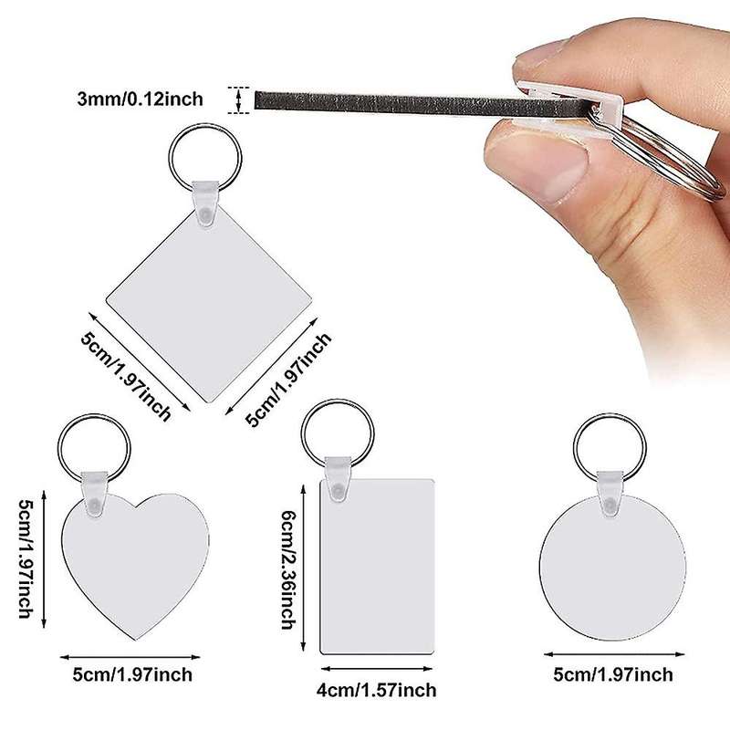 36 Pieces Sublimation Keychains Kits with Heat Transfer Keychain Diy