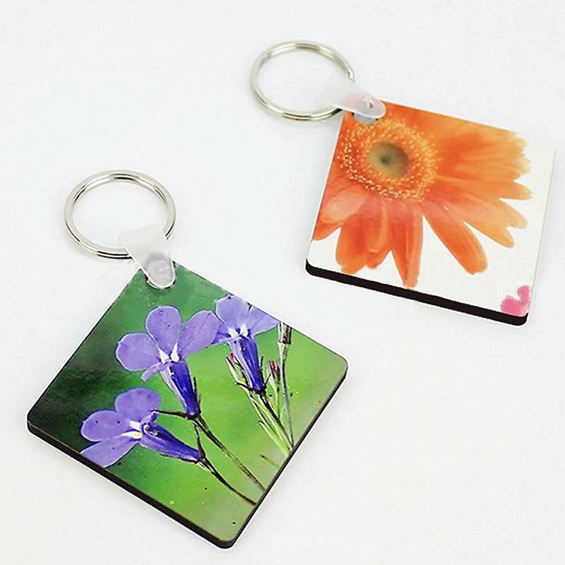 36 Pieces Sublimation Keychains Kits with Heat Transfer Keychain Diy