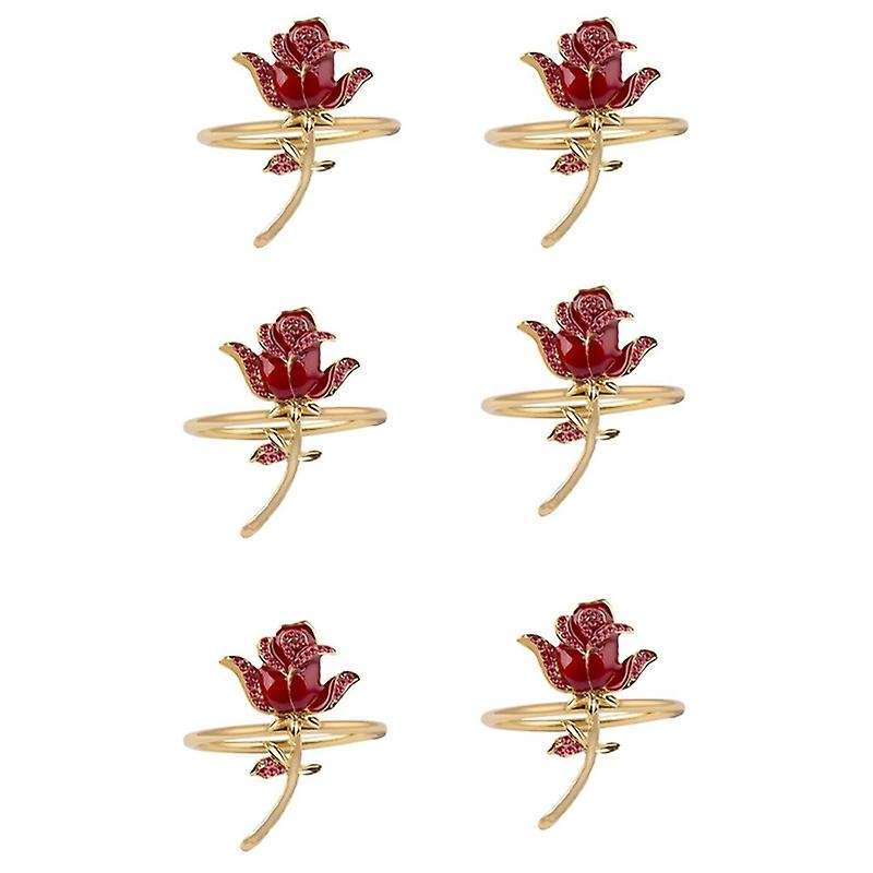 6 Pcs Napkin Rings Delicate Table Decors for Christmas Holiday