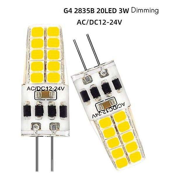 8pcs Ac/dc12v-24v 3w Led G4 Light Replace 30w Halogen Lamp,cool White