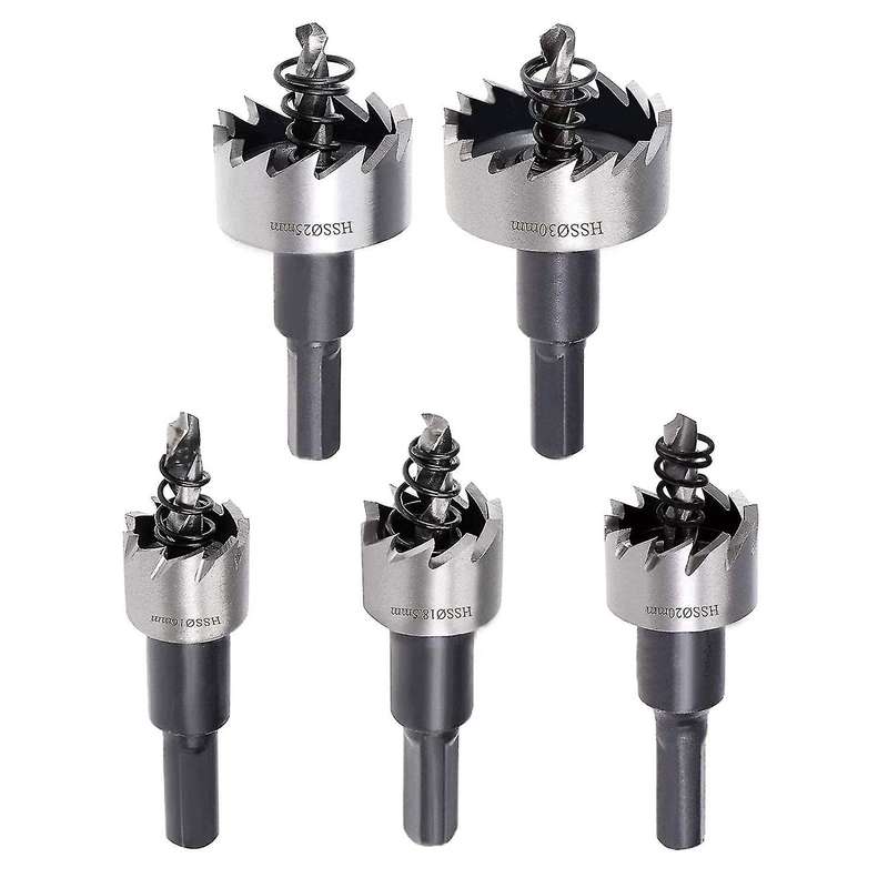 Hss Hole Saw Kit for Metal 5 Pcs for Thin Iron 16/18.5/20/25/30mm