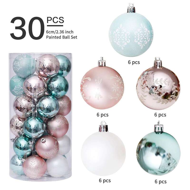 30pcs Christmas Tree Ball Ornaments Set Shatterproof Decor Balls-gold