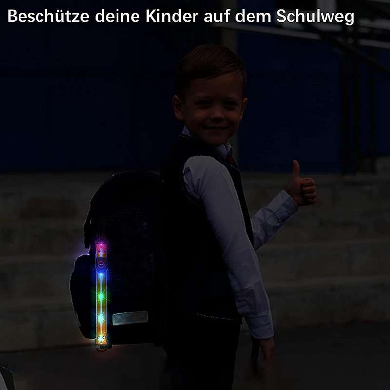Led Flashing Light with Colored Light- Usb for School Bags,2pc Orange