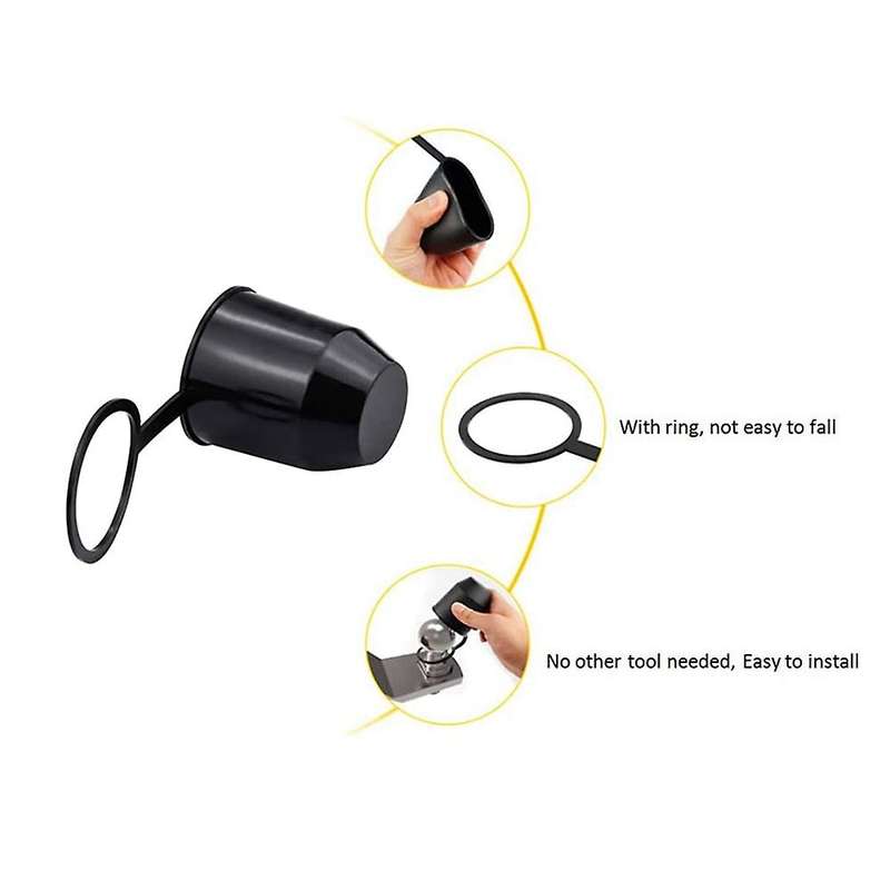 6pcs Trailer Ball Cover with Snap Ring for Trucks Rvs Suvs Cars