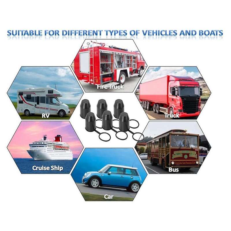 6pcs Trailer Ball Cover with Snap Ring for Trucks Rvs Suvs Cars