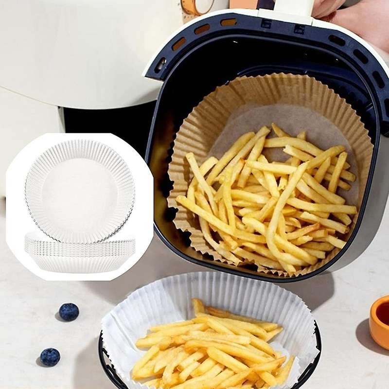 Disposable Paper Lined Non Stick Air Fryer Lined Baking Paper White