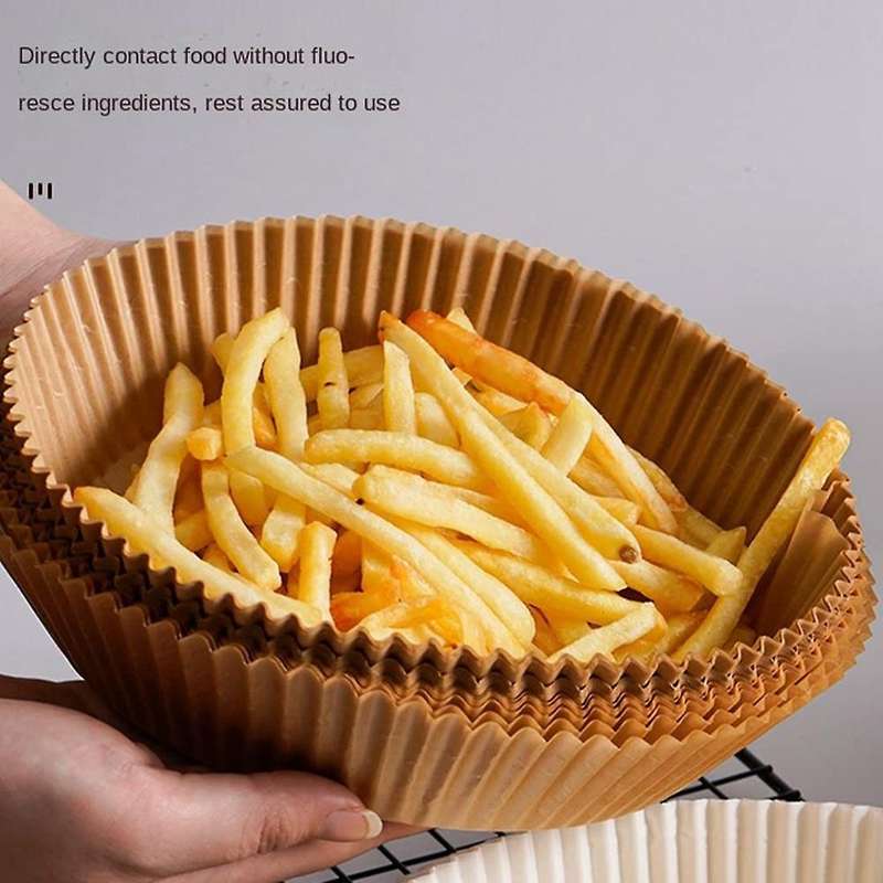 Disposable Paper Lined Non Stick Air Fryer Lined Baking Paper White