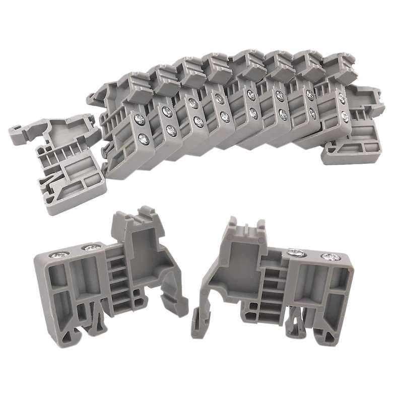 E/uk Din Rail Terminal Blocks End Stopper Bracket Grey(pack Of 100)