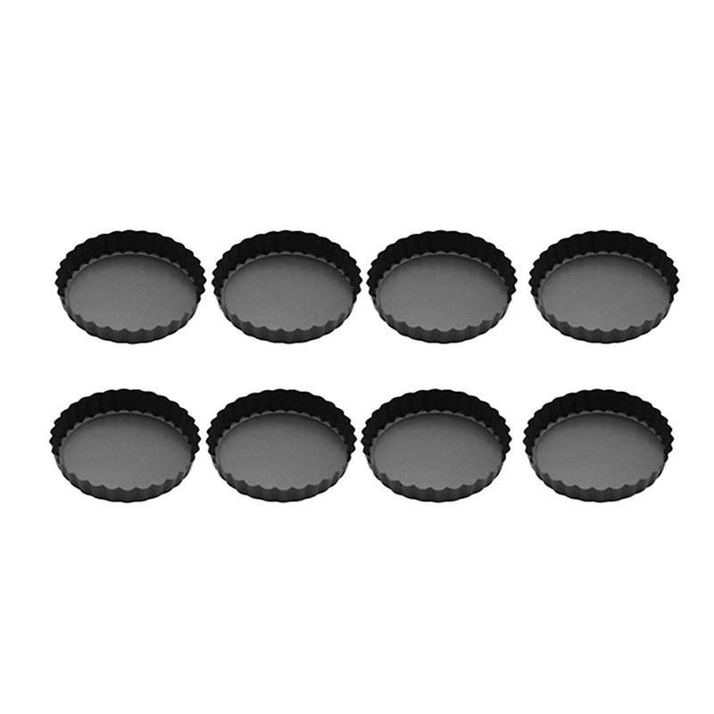 8 Pcs 4 Inch Mini Tart Pan,non-stick Quiche Pan,with Removable Bottom