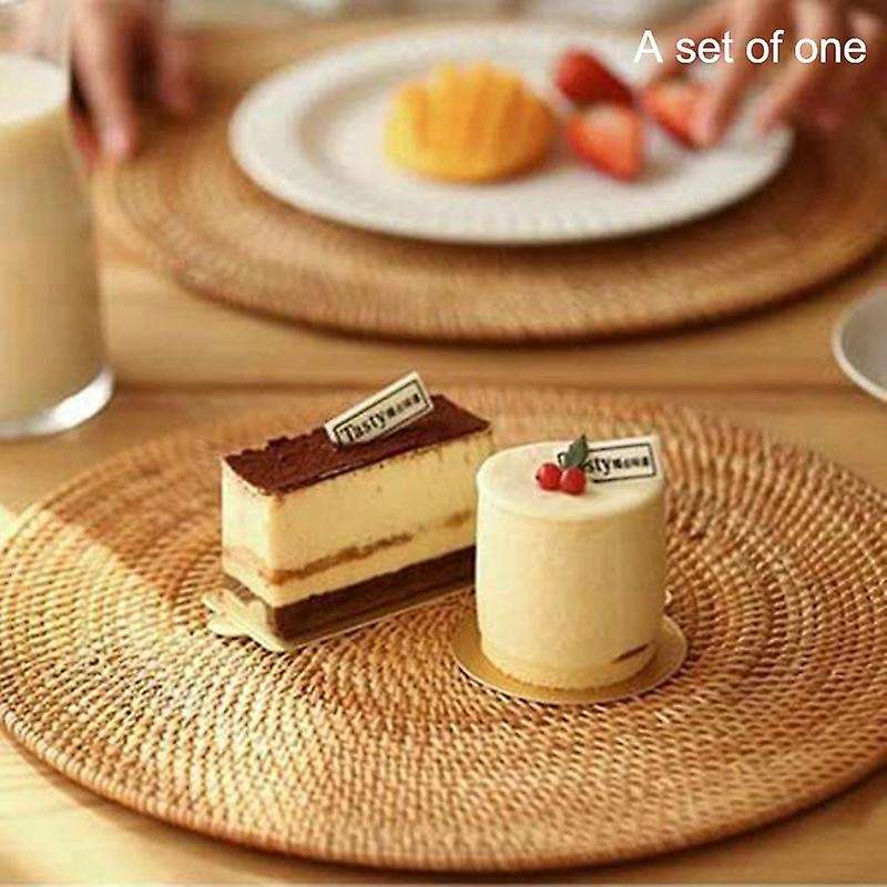 Handwoven Rattan Placemats,round Wicker Table Mats, Natural Woven