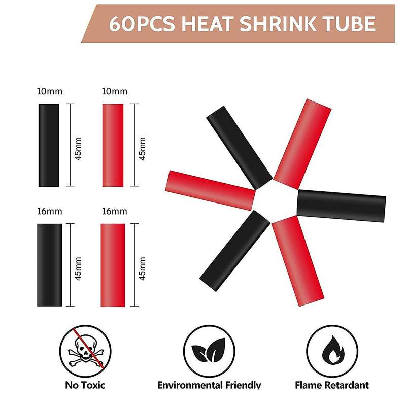 Copper Wire Terminal Connectors, Awg 2 4 6 8 10 12 Ring Lug Kit