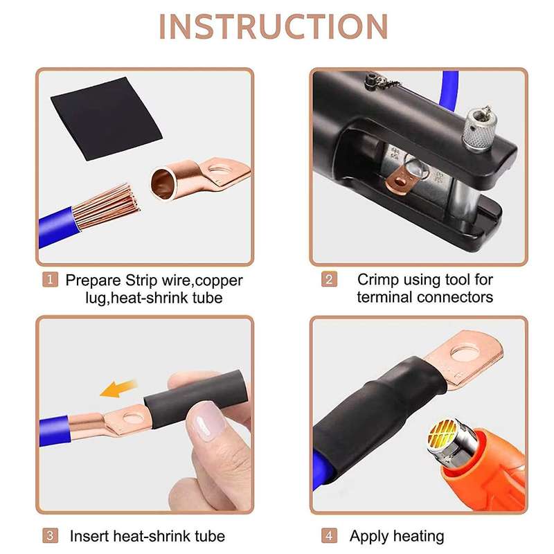 Copper Wire Terminal Connectors, Awg 2 4 6 8 10 12 Ring Lug Kit