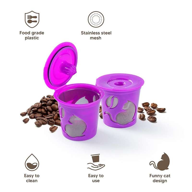 Fits Keurig 2.0 K-carafe Kitten Shape Filter Coffee Cups, 3 Capsule