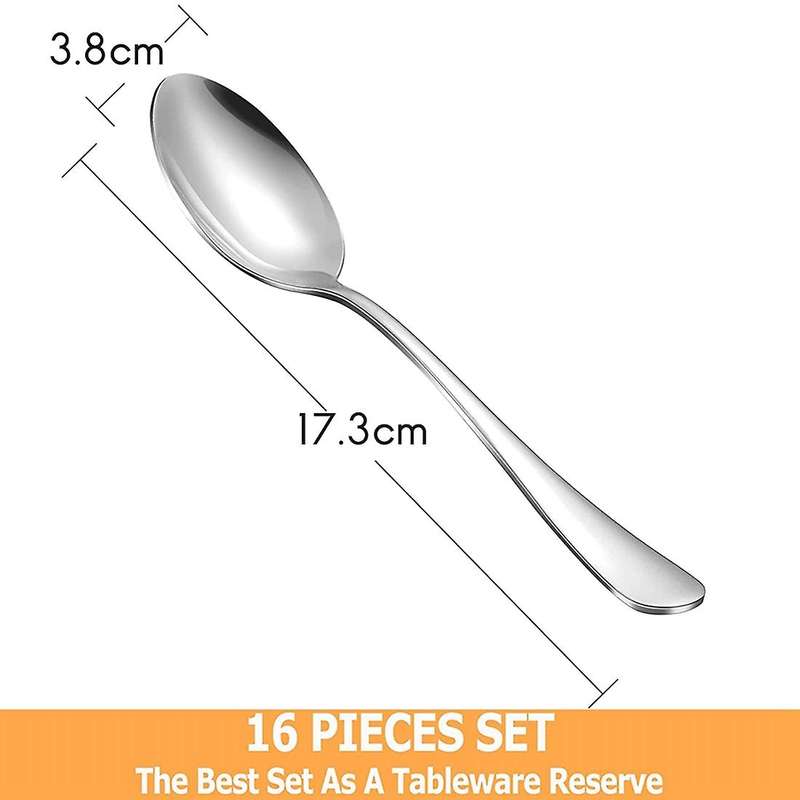 16 Pcs Teaspoons Set,stainless Steel Durable Spoons, for Home,kitchen