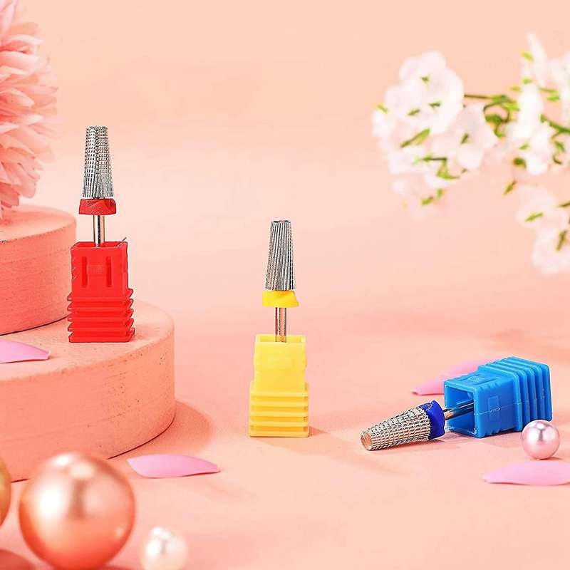 3 Pieces Nail Carbide 5 In 1 Bit Carbide Nail Drill Bit for Both Left