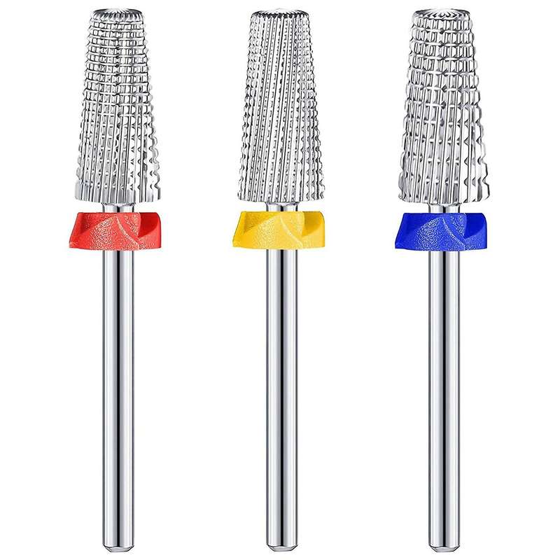 3 Pieces Nail Carbide 5 In 1 Bit Carbide Nail Drill Bit for Both Left
