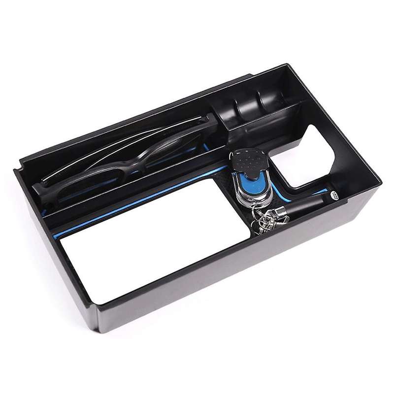 Car Central Control Armrest Box Storage Box Organizer Holder(blue)