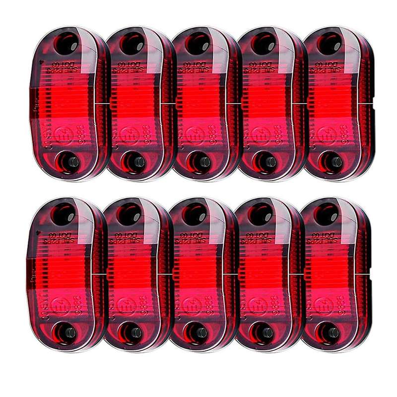 10pcs 6led Side Marker Indicator Lights Side Clearance Marker Light