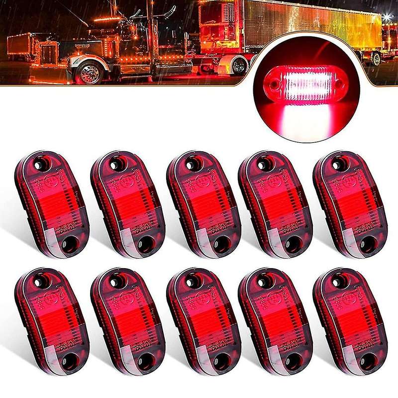 10pcs 6led Side Marker Indicator Lights Side Clearance Marker Light