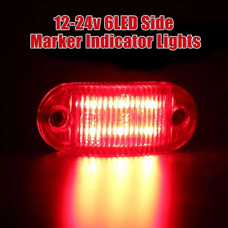 10pcs 6led Side Marker Indicator Lights Side Clearance Marker Light