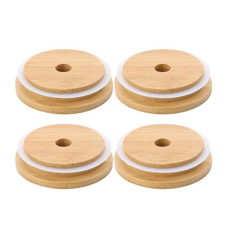 4 Pcs Mason Jar Lids,reusable Bamboo Lids,mason Jar Cover