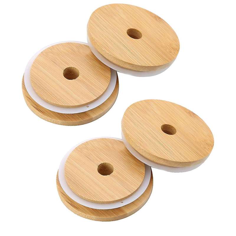 4 Pcs Mason Jar Lids,reusable Bamboo Lids,mason Jar Cover