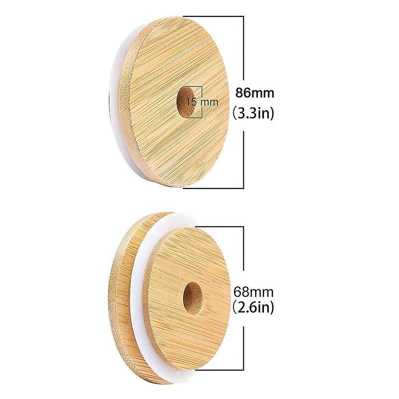 4 Pcs Mason Jar Lids,reusable Bamboo Lids,mason Jar Cover