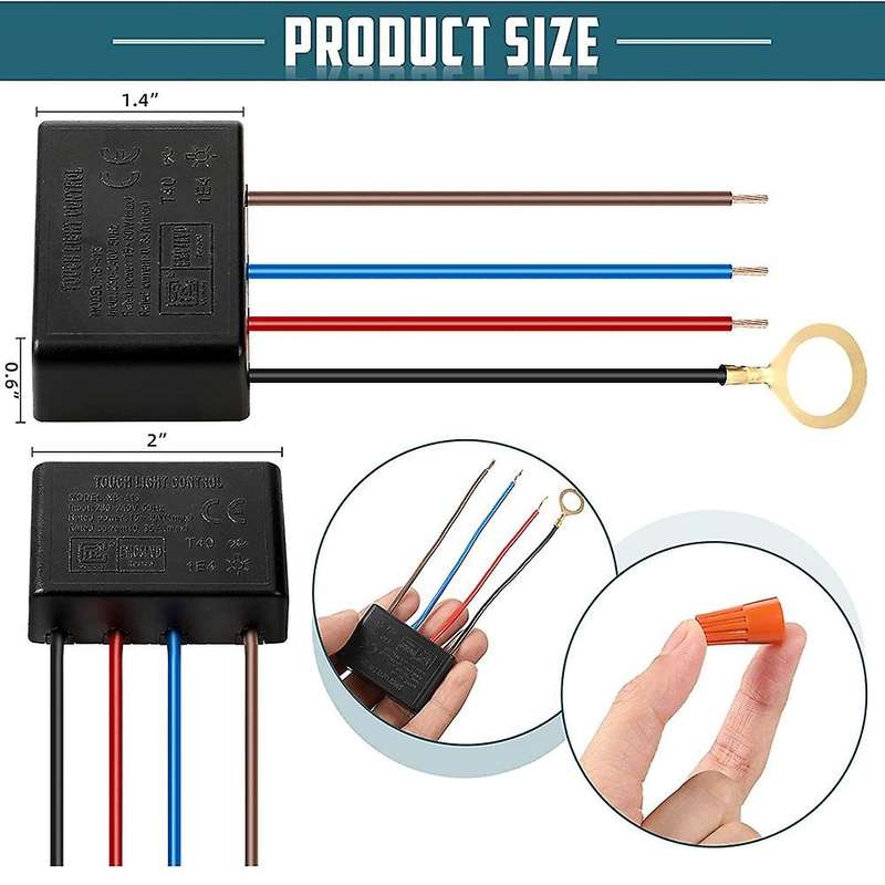 3-way Press Dimmer Switch 4 Pieces Desk Lamp Sensor Dimmer Repair Kit