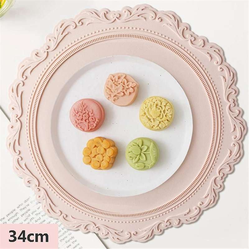 Silicone Placemat Round Flower Tableware for Breakfast B