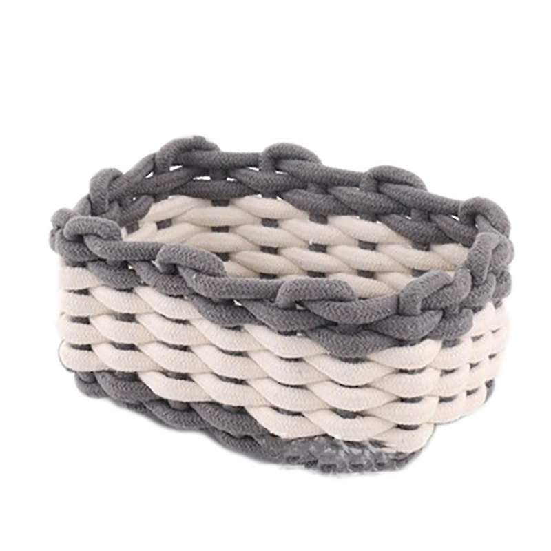 Handmade Cotton Rope Storage Basket Soft-covered Storage Basket(c)