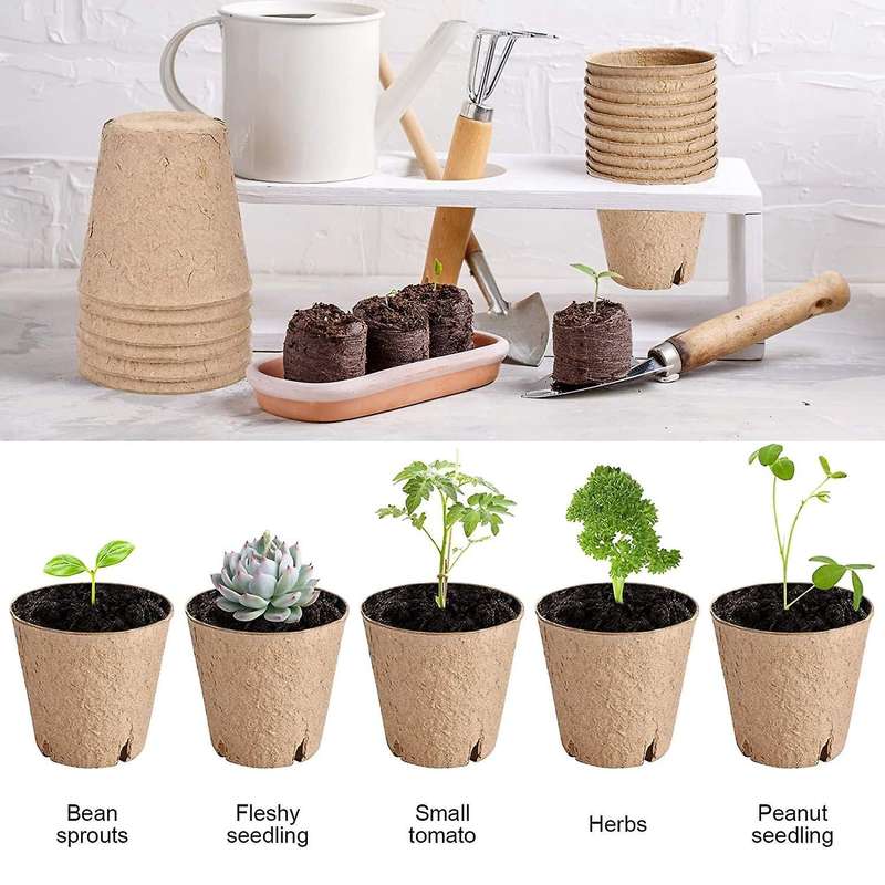 60 Pack Peat Pots for Seedlings, 3.15 Inch for Plant Vegetables