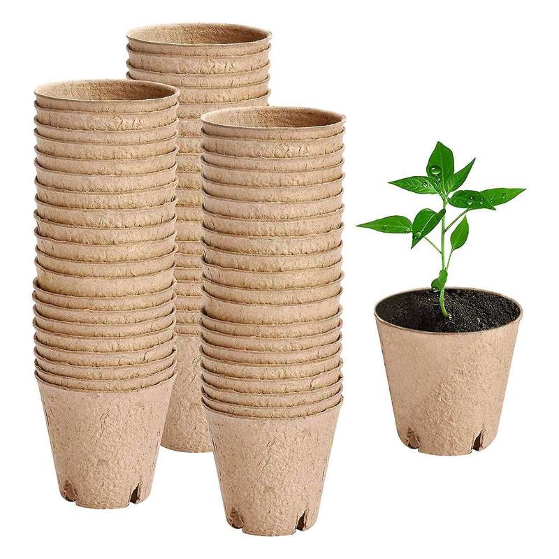 60 Pack Peat Pots for Seedlings, 3.15 Inch for Plant Vegetables