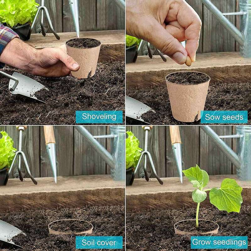 60 Pack Peat Pots for Seedlings, 3.15 Inch for Plant Vegetables