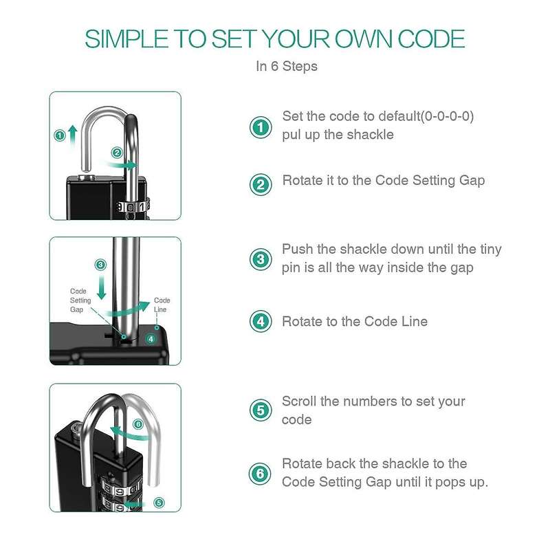 4 Digit Padlock, 2 Pack Combination Lock with 2 Key for Gym Locker
