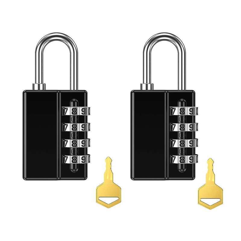 4 Digit Padlock, 2 Pack Combination Lock with 2 Key for Gym Locker