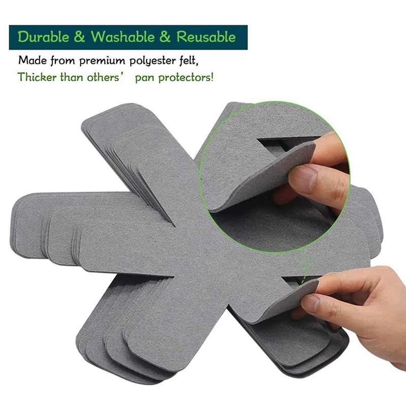 24pcs 3 Different Sizes Pan Pot Protectors, for Separating(gray)