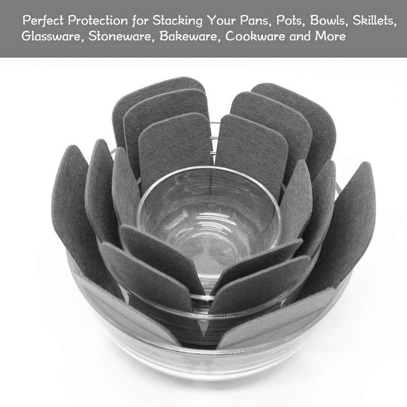 24pcs 3 Different Sizes Pan Pot Protectors, for Separating(gray)