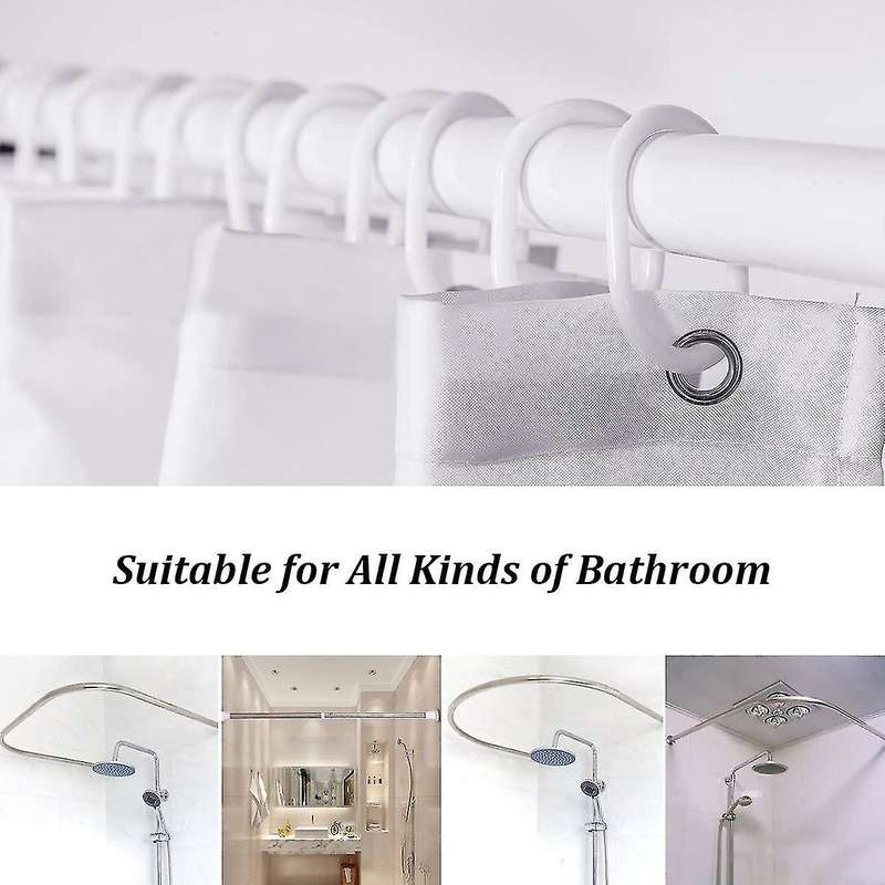 Shower Curtain for Bathroom with 12 Hooks, Polyester Fabric-180x200cm