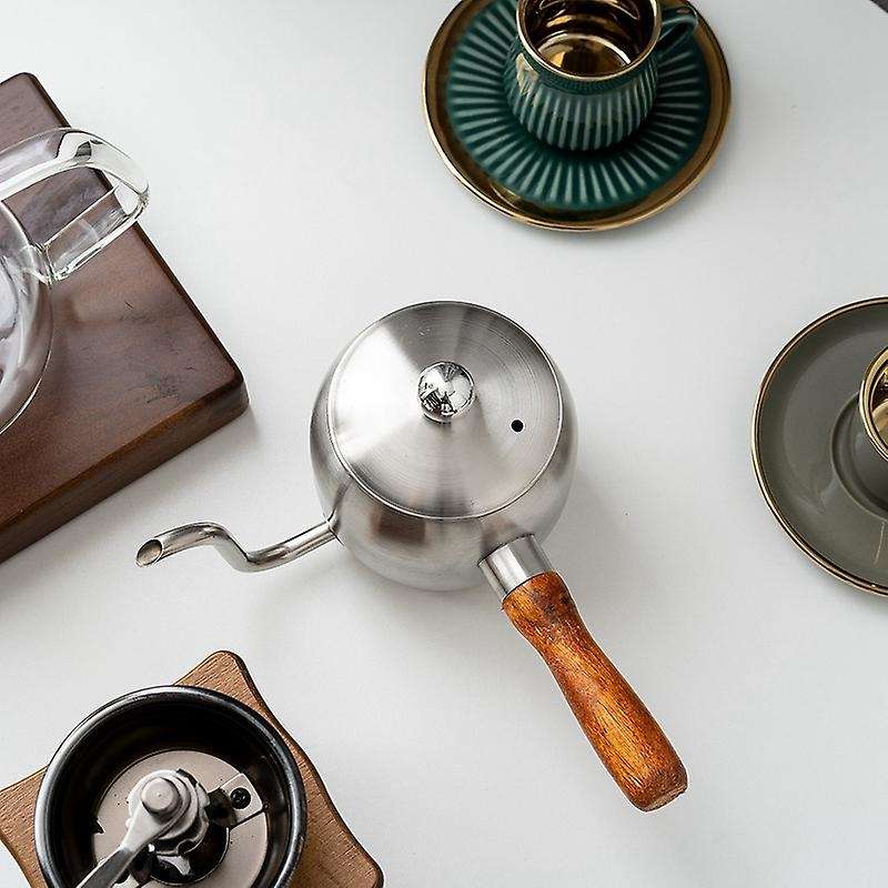 304 Stainless Steel Japanese Hand Brewed Coffee Pot 500ml True Color
