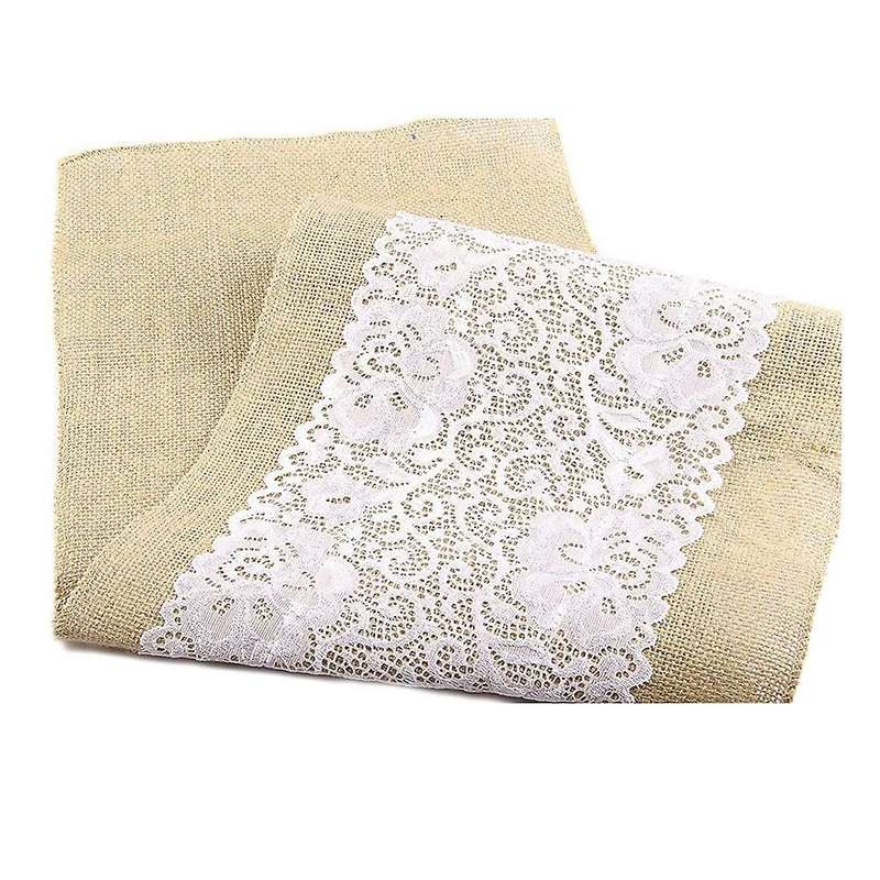 Burlap Table Runner 12x108 Inch,for Birthday Party Banquet Decoration