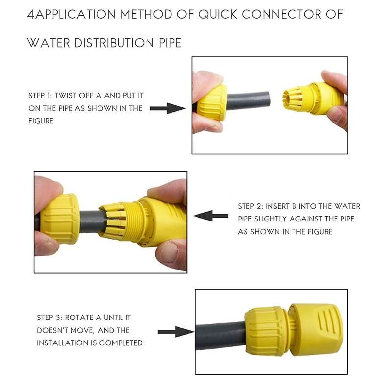 5pcs Yellow 4 Points 5 Points Universal Water Pipe Joint Cut-off