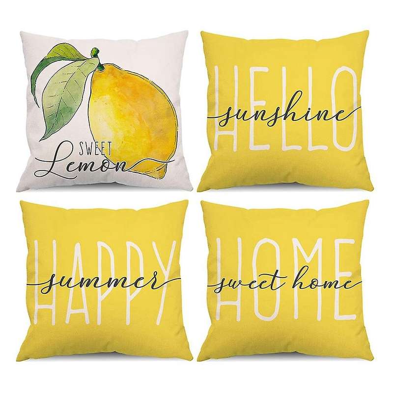 Summer Pillow Covers 18x18 Set Of 4 Summer Decorations Throw Pillows