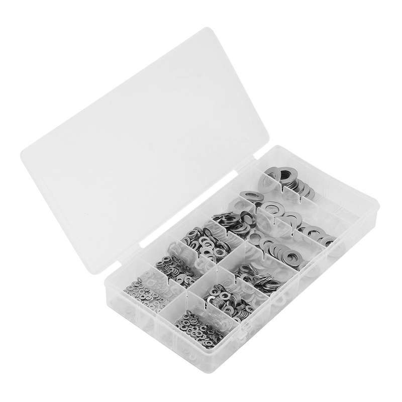800 Pcs 304 Stainless Steel Flat Washers for Screws,bolts,m2-m12 Kit