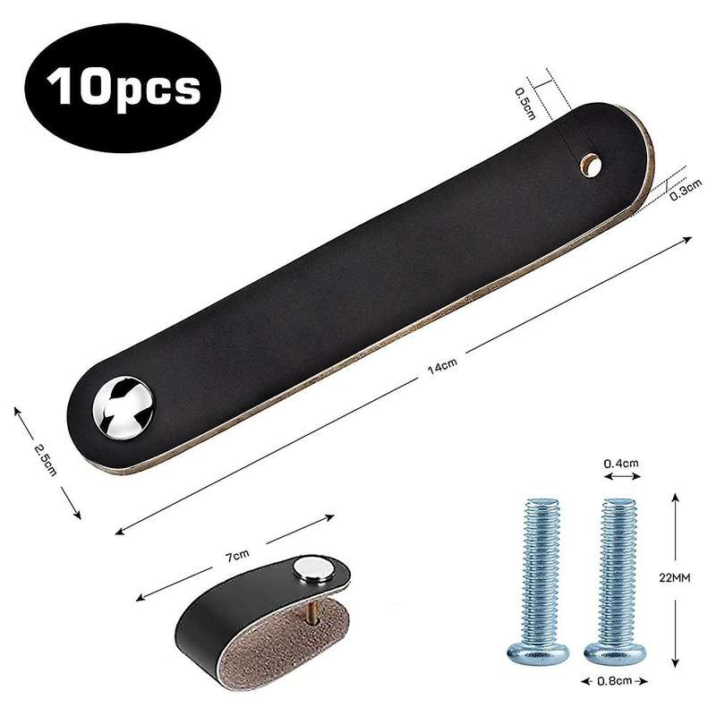 10pcs Pu Leather Furniture Handles, Leather Cabinet Handles