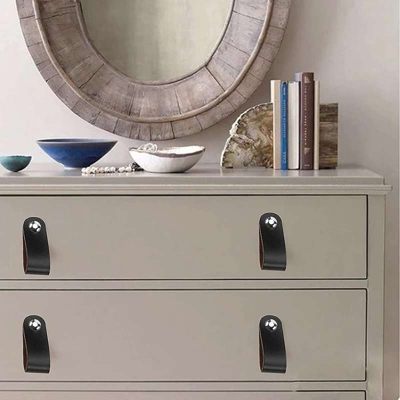 10pcs Pu Leather Furniture Handles, Leather Cabinet Handles
